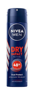 اسپری دئودورانت NIVEA MEN Dry Impact Anti-Perspirant مردانه 150 میلی لیتر
