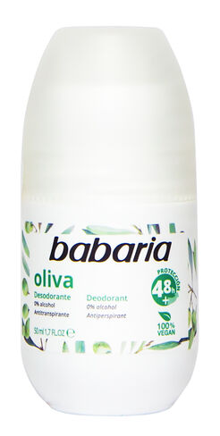 رول دئودرانت 48 ساعته زیتون باباریا مدل babaria Oliva Deodorant Antiperspirant 0% alcohol