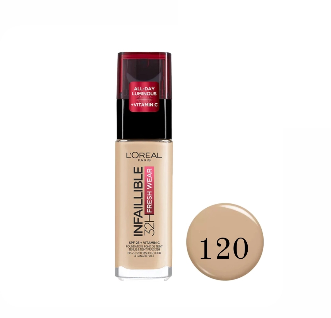 کرم پودر ۳۲ ساعته شیشه ای اینفالیبل لورال LOREAL