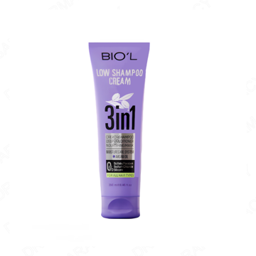 شامپو نرم کننده کرمی مو بیول ۳ در ۱ تیوپی Biol Low Shampoo Cream