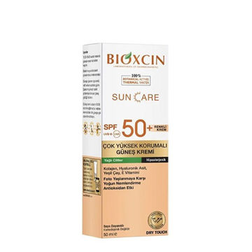 کرم ضد آفتاب رنگی پوست چرب و ضد حساسیت +SPF50 بیوکسین 50 میل