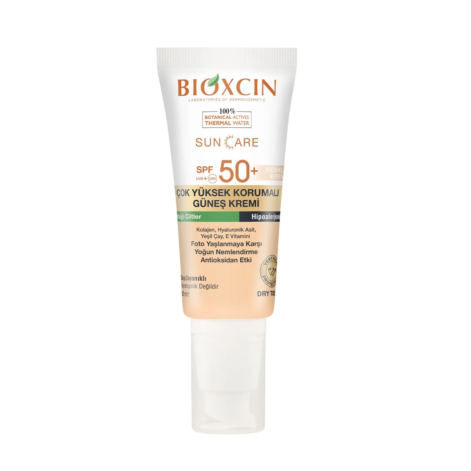 کرم ضد آفتاب رنگی پوست چرب و ضد حساسیت +SPF50 بیوکسین 50 میل