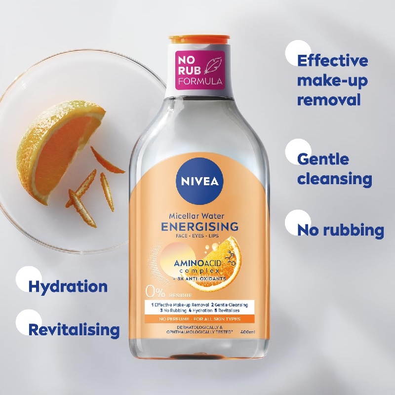 میسلار واتر آرایش پاک کن نیوآ Nivea مناسب انواع پوست ۴۰۰ میل