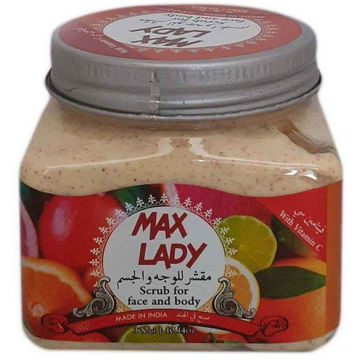 اسکراب صورت و بدن مکس لیدی مدل پرتقال _ حجم 300 میلی لیتر